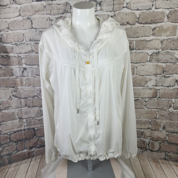 Lululemon Stow N Go Jacket Off White Sheer Size 8 Lightweight Packable Hooded - Picture 14 of 16